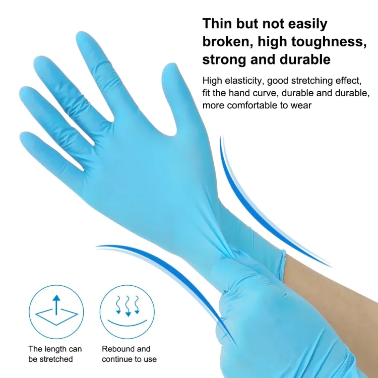 100 PCS Blue Disposable Butyronitrile Gloves Housework Supplies, Size: L, Suitable for Palm Width: 9cm-10cm