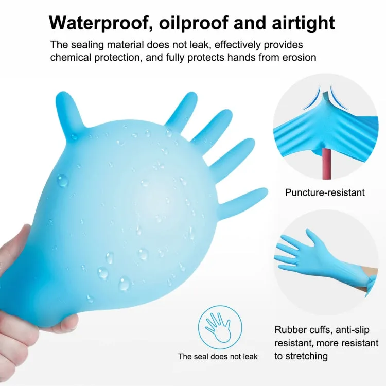 100 PCS Blue Disposable Butyronitrile Gloves Housework Supplies, Size: L, Suitable for Palm Width: 9cm-10cm