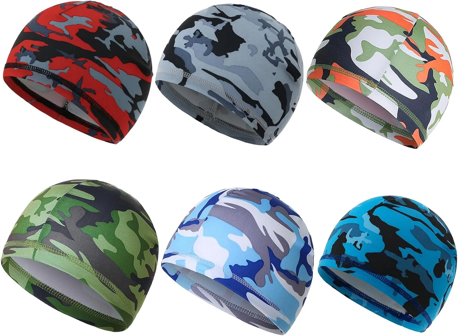6 Pcs Cooling Cycling Caps Helmet Liner Men Women Skull Running Beanie Hat