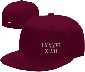 86 47 Roman Numerals Lxxxvi XLVII 8647 Flat Brim Baseball Cap Polyester Snapback Hat