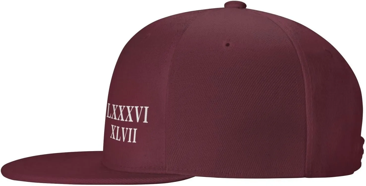 86 47 Roman Numerals Lxxxvi XLVII 8647 Flat Brim Baseball Cap Polyester Snapback Hat