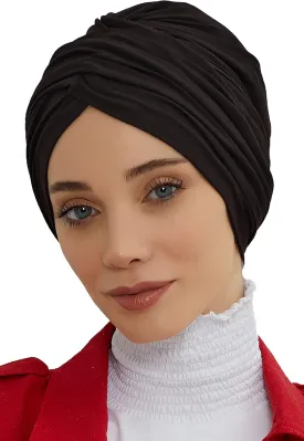 Aisha's Design Instant Turban Plain Cotton Scarf Head Wrap Lightweight Hat Bonnet Cap for Women