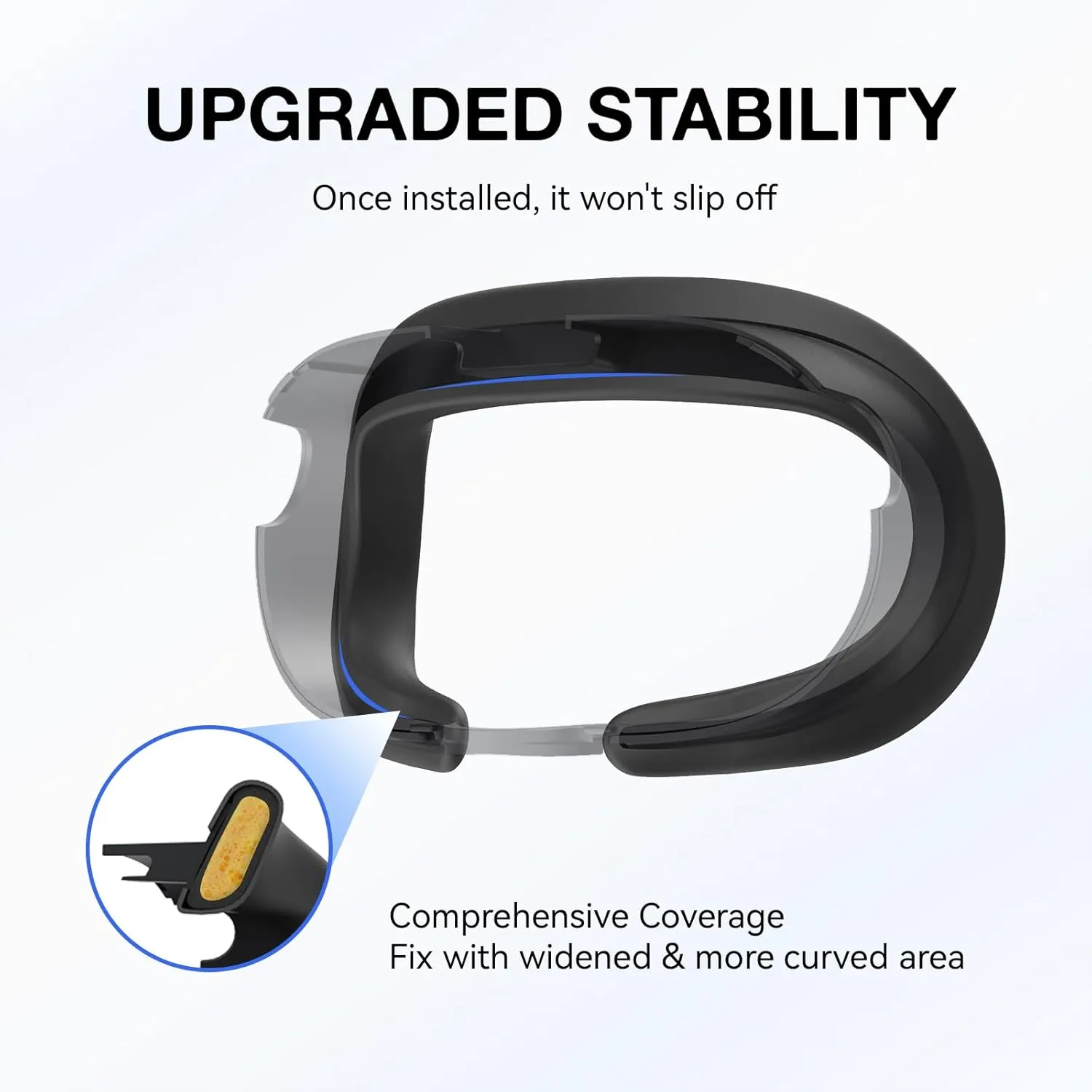 APEXINNO VR Silicone Face Pad Cover for Meta Quest 3 Original Headset Accessories,Oculus/Meta Quest 3 Accessories VR Face Cushion Pad Mask for Original Headset Face Pad (Black)