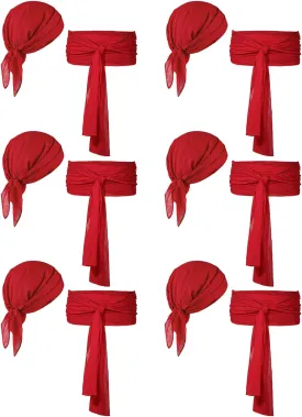 Bencailor 12 Pieces Pirate Costume Women Pirate Hat Sash Belt Head Scarf Dress Accessories for Halloween Cosplay Party