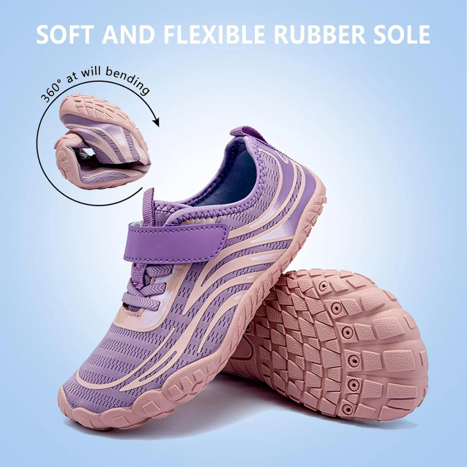 Boys & Girls Water Shoes Lightweight Comfort Sole Easy Walking Athletic Slip on Aqua Sock(Toddler/Little Kid/Big Kid)