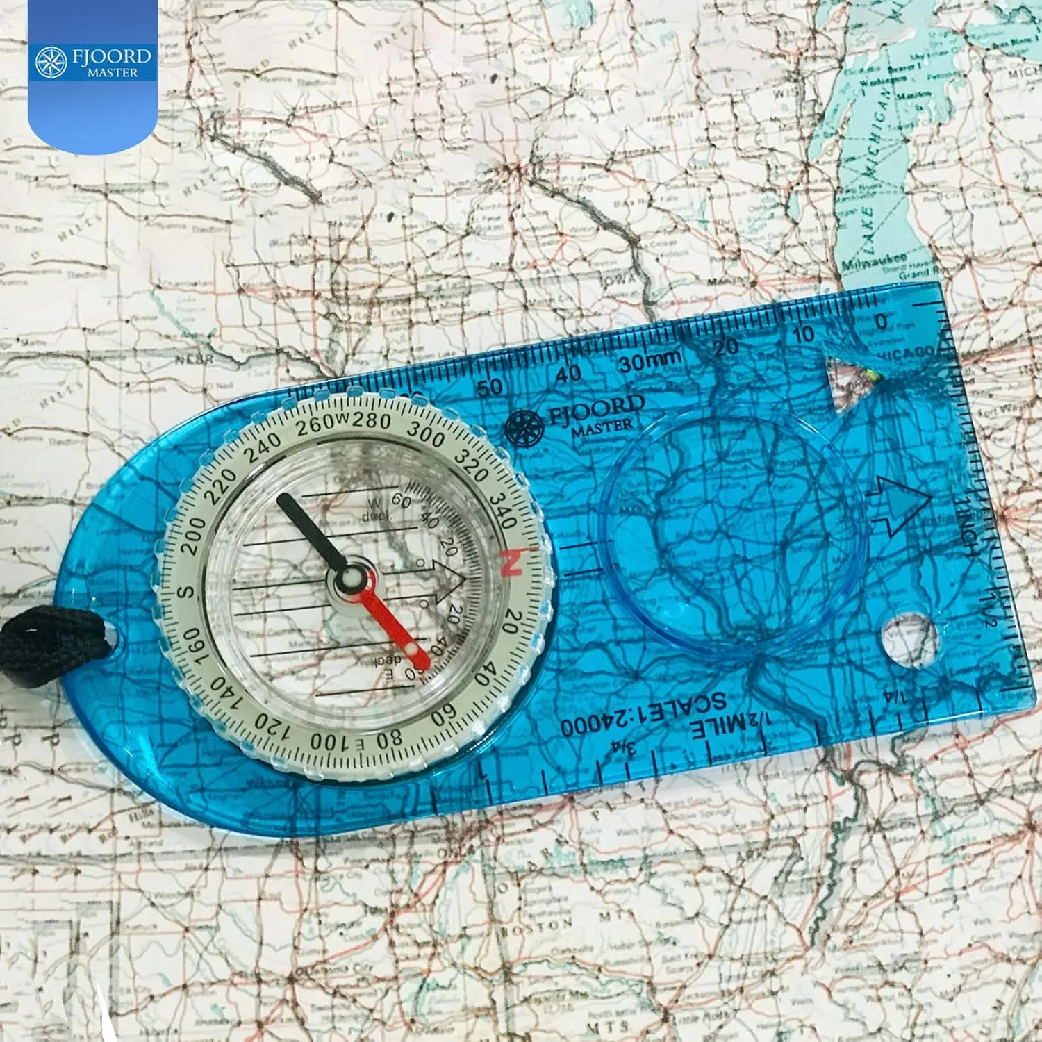 Camping Compass - Luminous Hiking Compass - Magnetic Survival Compass - Orienteering Compass Kids Camping Kit - Professional Compass Navigation Map Reading - BoyScout Compact Compass Magnetic Heading
