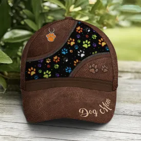 Dog Mom Dog Pawn Printed Leather Style Baseball Cap Coolspod