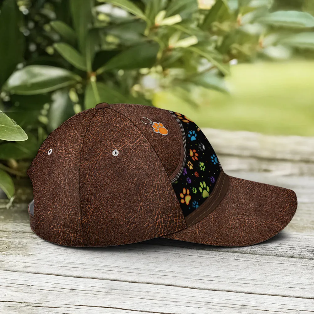 Dog Mom Dog Pawn Printed Leather Style Baseball Cap Coolspod