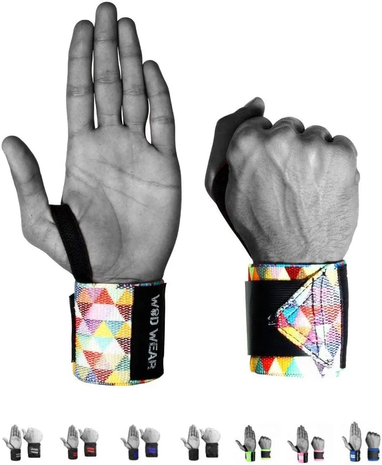 Elastic Wrist Wraps for Powerlifting, Strength Training, Bodybuilding, Cross Training, Olympic Weightlifting, Yoga Support - One Size Fits All