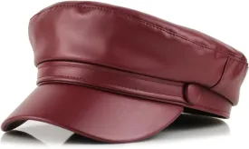 Faux Leather Newsboy Hat for Women Vintage Classic Costume Beret Cap for Men Sailor Fiddler Caps