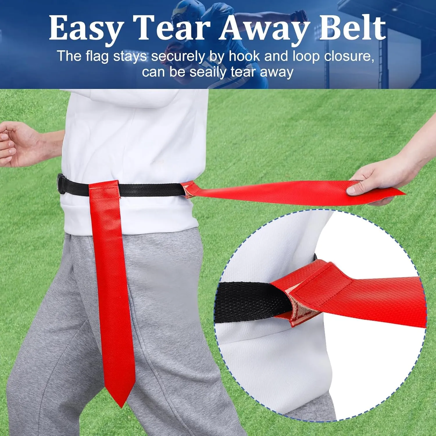 Flag Football Belts, Adjustable Flag Football Set with Flags, Cones Flag Football Belts and Flags for Youth Adults Training