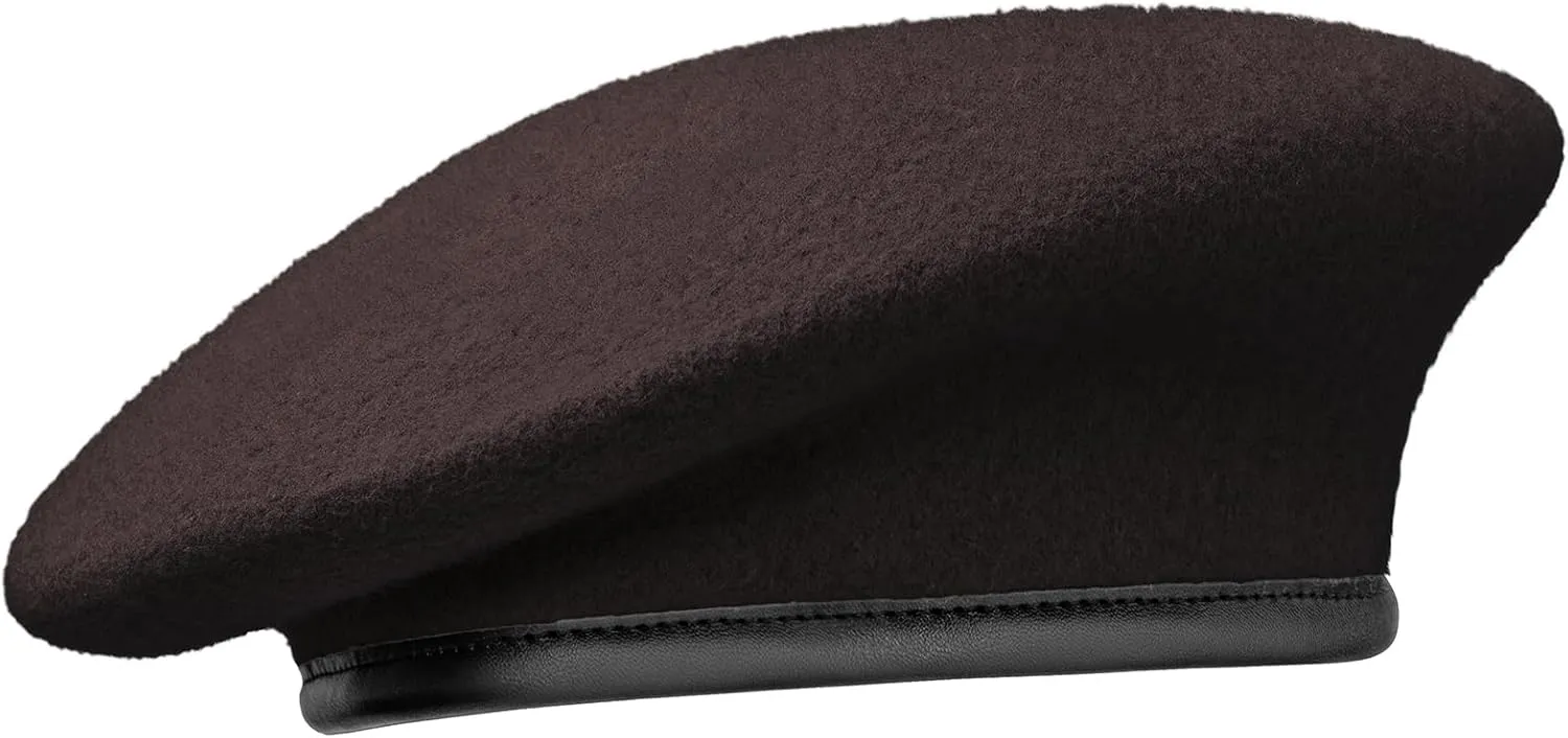 Gajaous British Military Berets with Leather Sweatband, Adjustbale Army Wool Beret for Men & Women