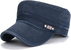 Glamorstar Unisex Cadet Army Cap Washed Cotton Twill Military Corps Hat Flat Top Cap