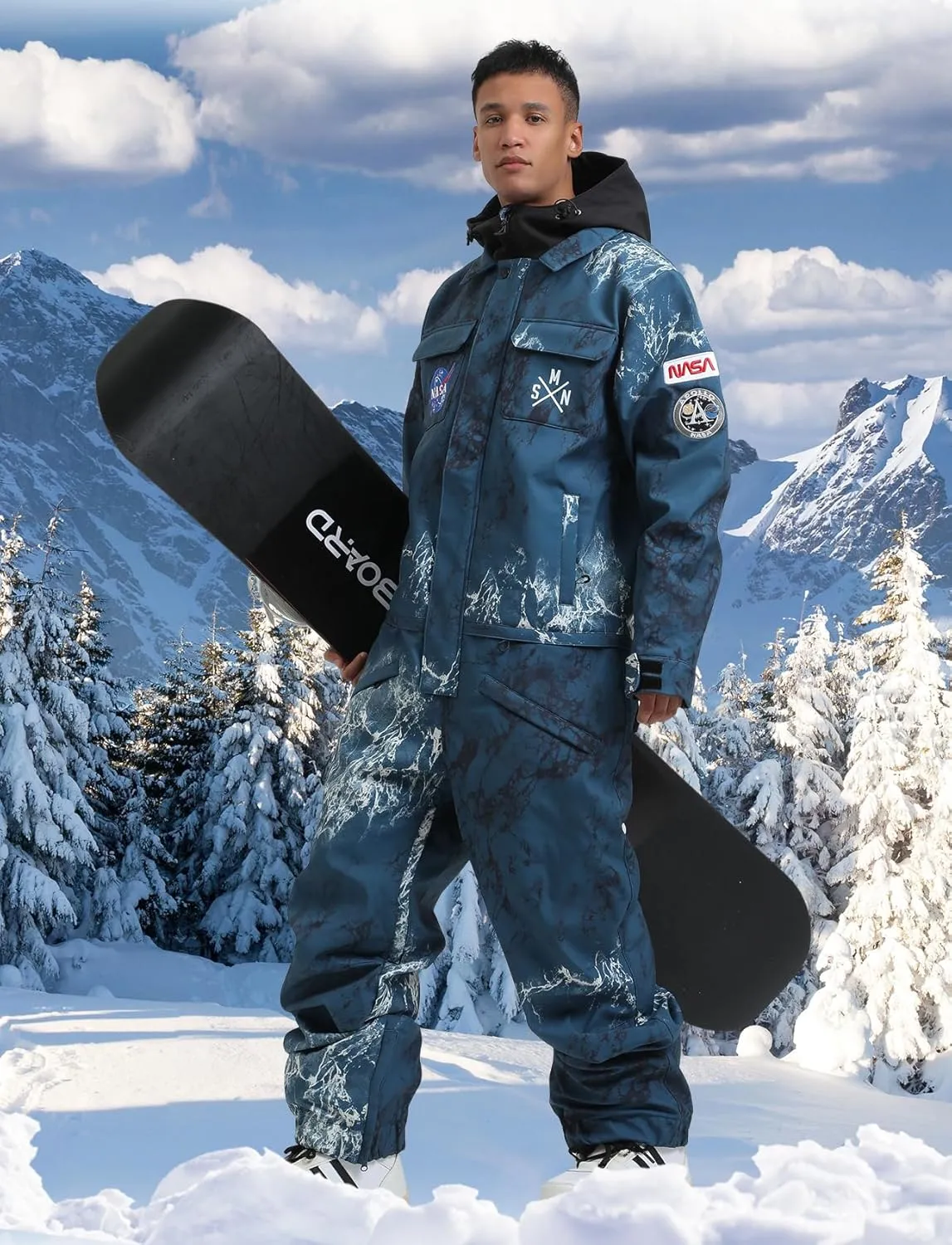 GSOU SNOW Ski Suits Women Men One Piece Snow Suits Waterproof Windproof Men Snowsuit Insulated Ski Jumpsuit for Snow Sports