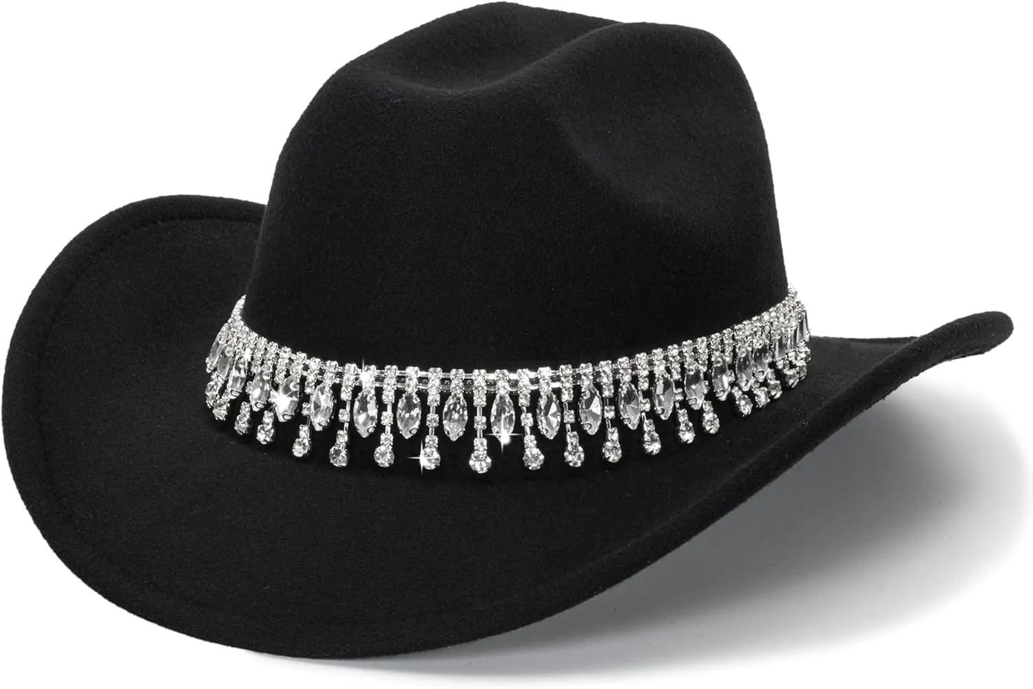 INOGIH Western Outback Cowboy Hats - Fashionable Cowgirl Hats Felt Fedora Hat for Party Music Festival