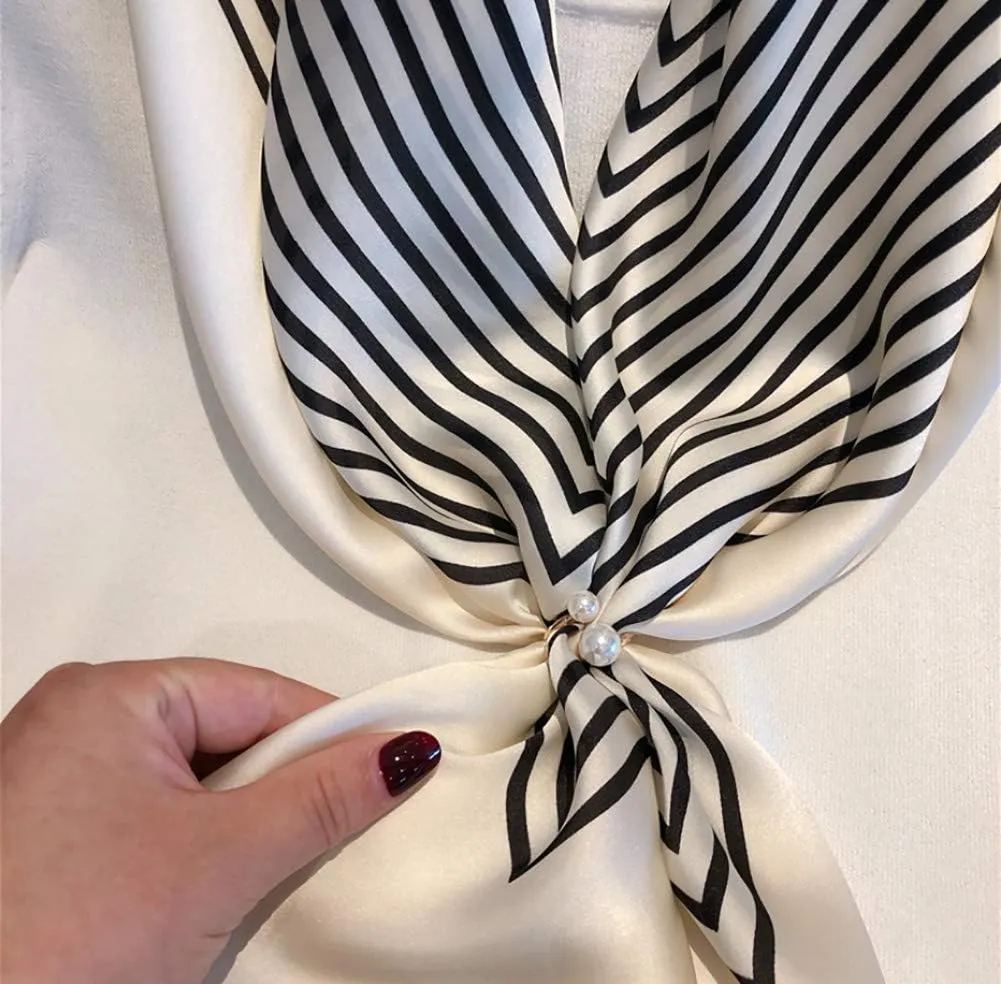 JERLA Women's satin square silk like scarf Fashion pattern large hair scarf wrap headscarf 35" x 35"