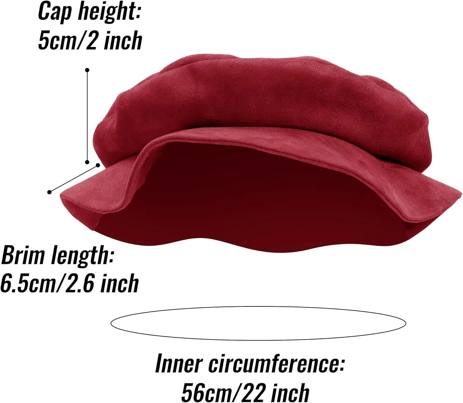 KUOIN Medieval Beret Tudor Flat Cap Faux Suede Bonnet Unisex Renaissance Hat Ren Faire Costume Accessories