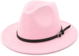 Lisianthus Women & Men Wide Brim Belt Buckle Fedora Hat Caps
