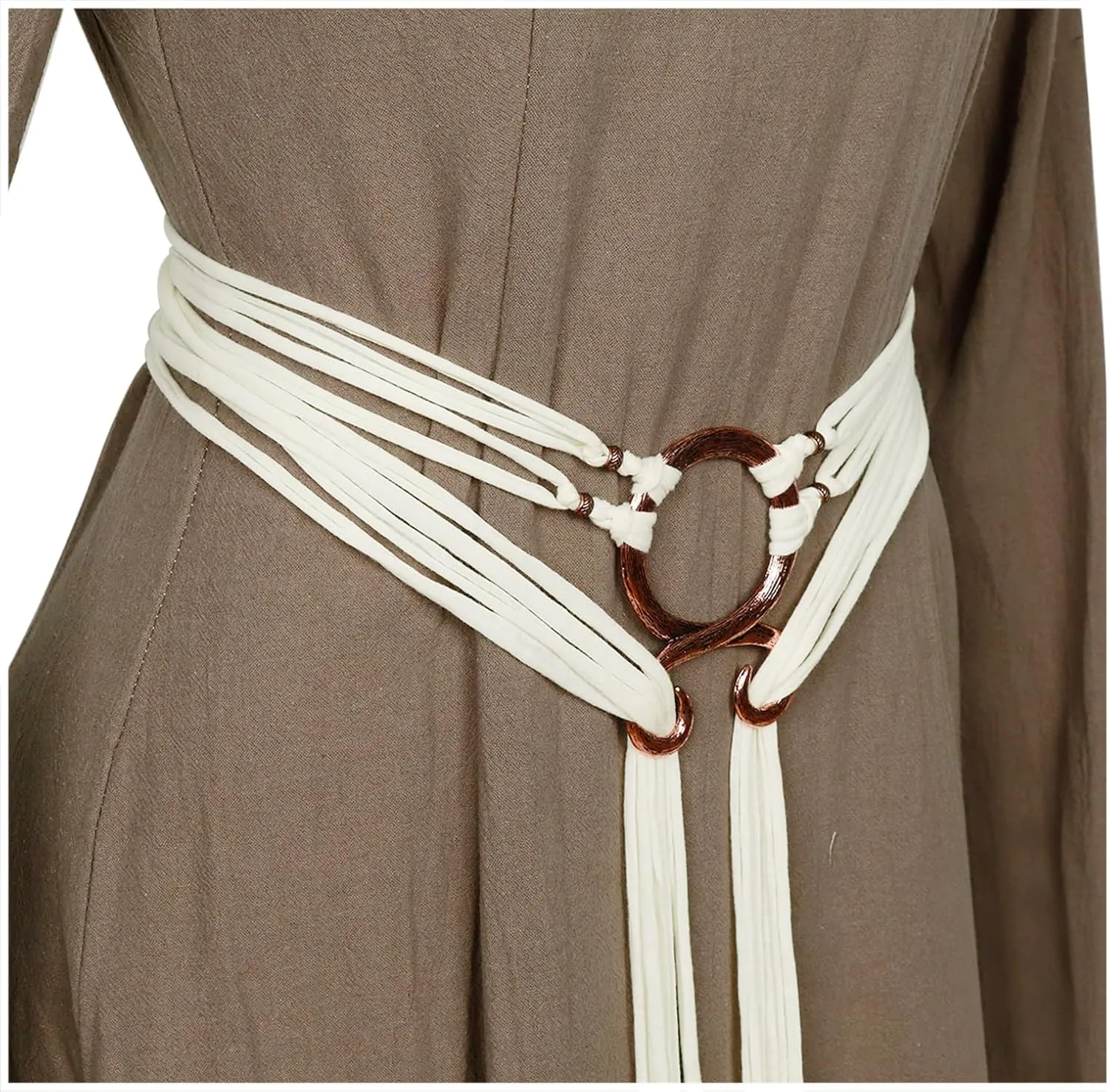 L'VOW Viking Troll Cross Belt Women Medieval Extra Long Rope Belt for Norse Witch Shaman Pagan Ren Faire Accessory