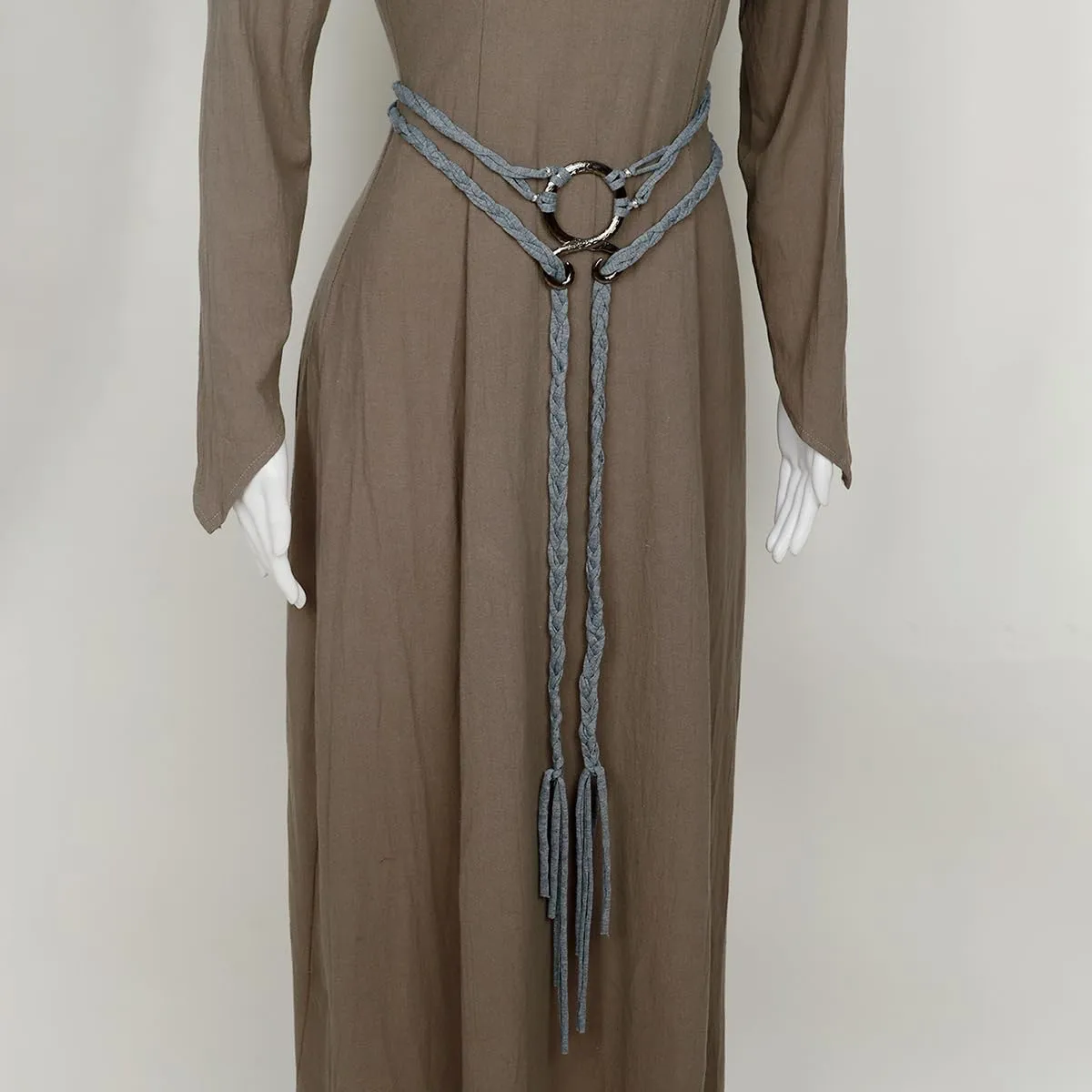 L'VOW Viking Troll Cross Belt Women Medieval Extra Long Rope Belt for Norse Witch Shaman Pagan Ren Faire Accessory