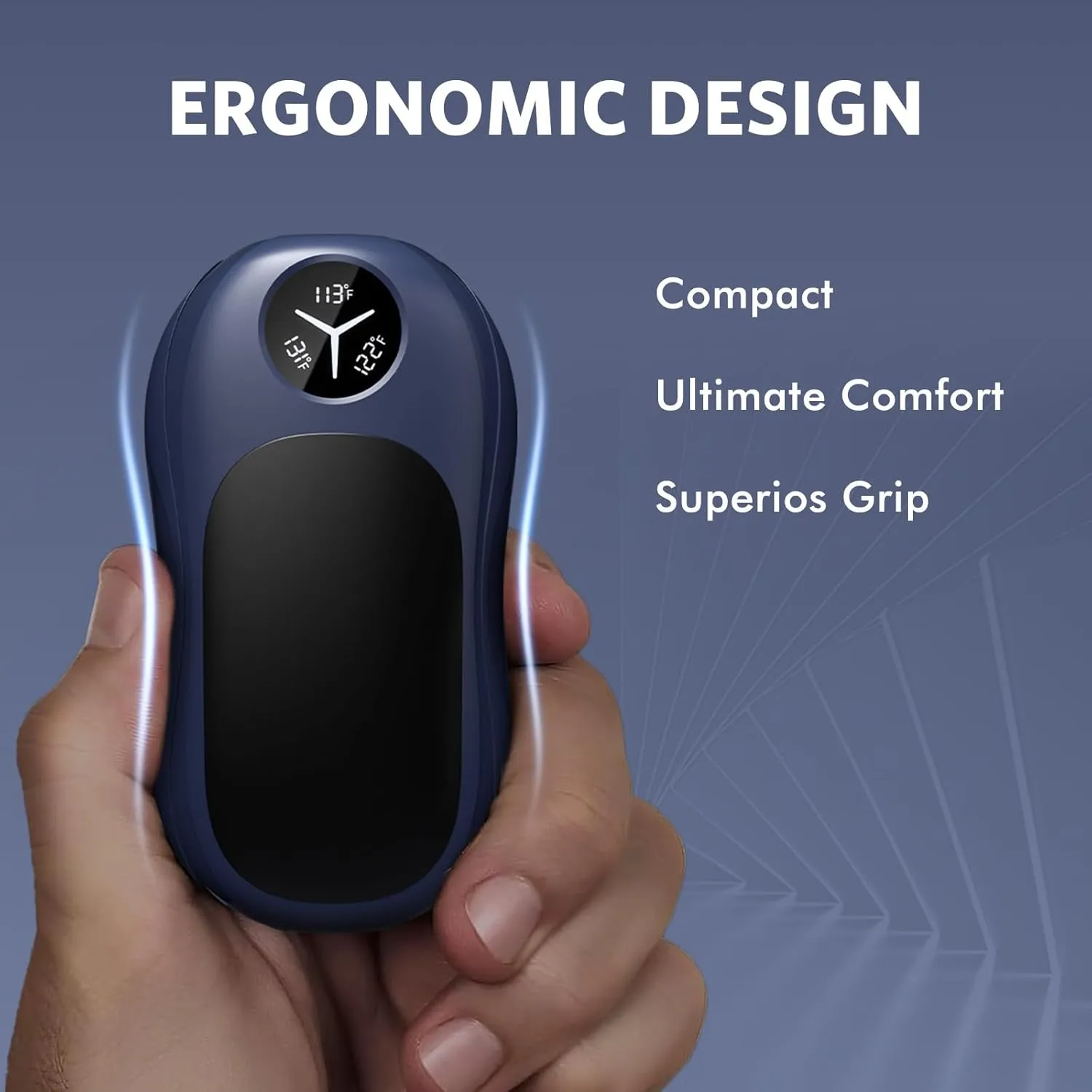 Magnetic Hand Warmers Rechargeable 2 Pack, 6000mAh Electric Hand Warmer LED Display, USB Charging Reusable Handwarmers, Gloves Fitting Portable Heater Golf Hunting Outdoor Essentials Men Women