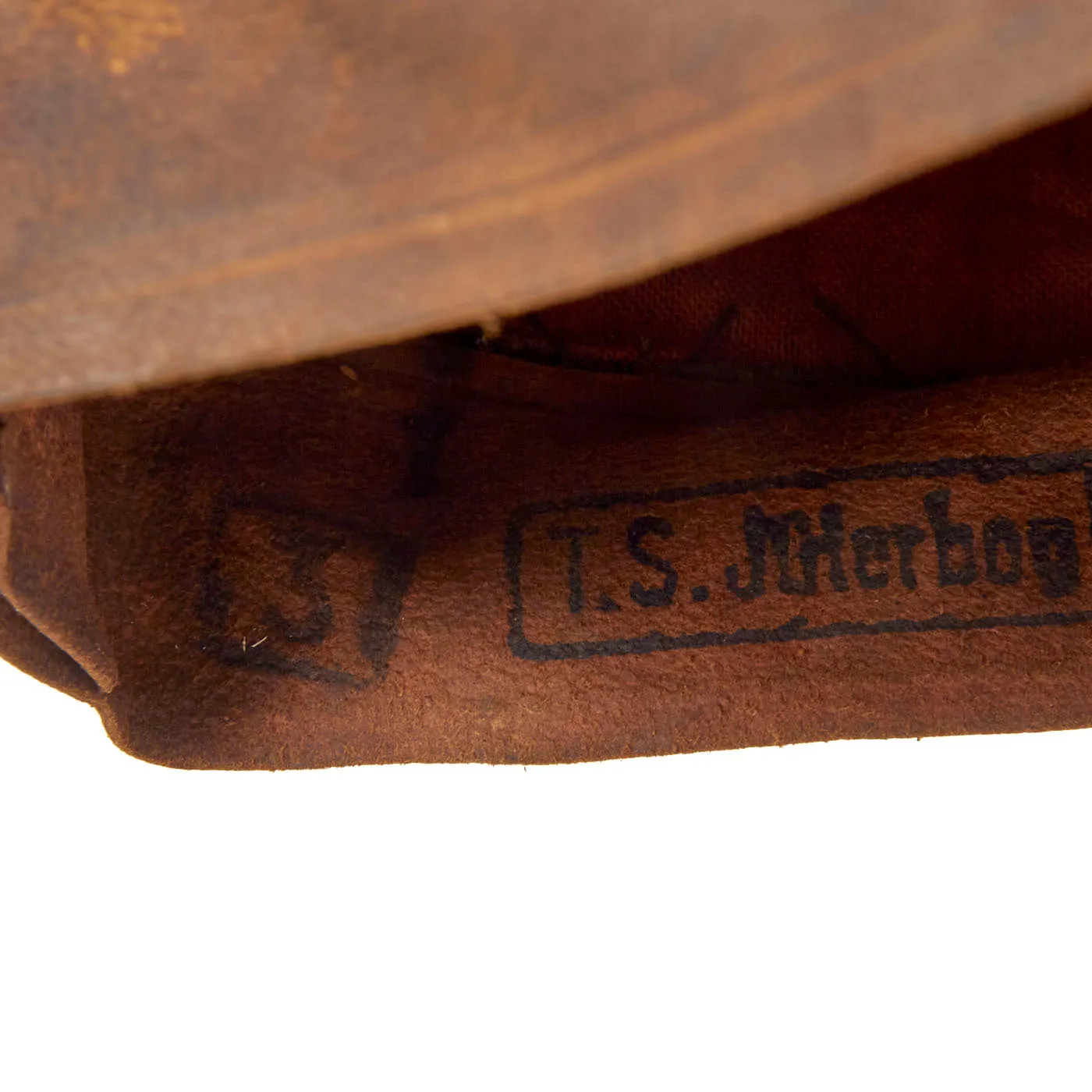 Original German WWII Luftwaffe Flight Branch EM & NCO Schirmmütze Visor Cap with Jüterbog Airfield Marking
