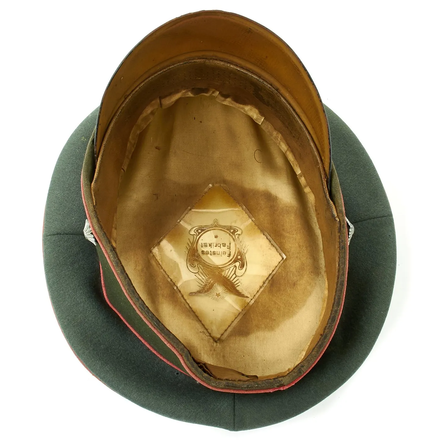 Original German WWII Named Heer Panzer NCO Peak Visor Cap by Feinstes Fabrikat - Regiment Marked