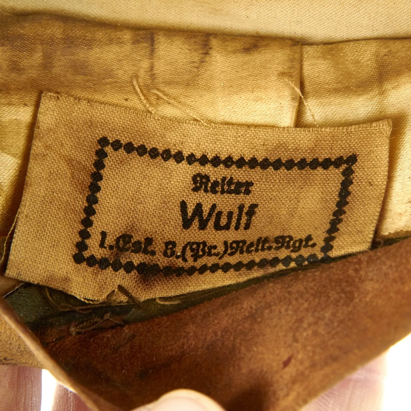 Original German WWII Named Heer Panzer NCO Peak Visor Cap by Feinstes Fabrikat - Regiment Marked