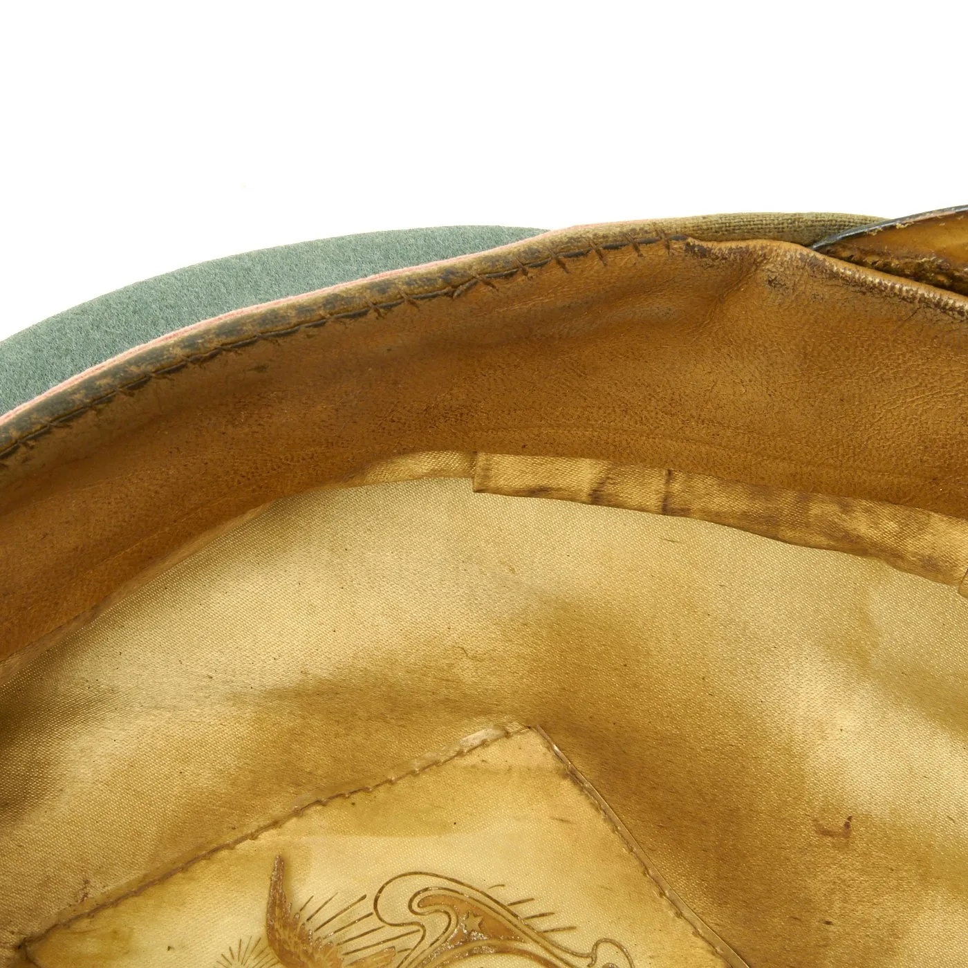 Original German WWII Named Heer Panzer NCO Peak Visor Cap by Feinstes Fabrikat - Regiment Marked