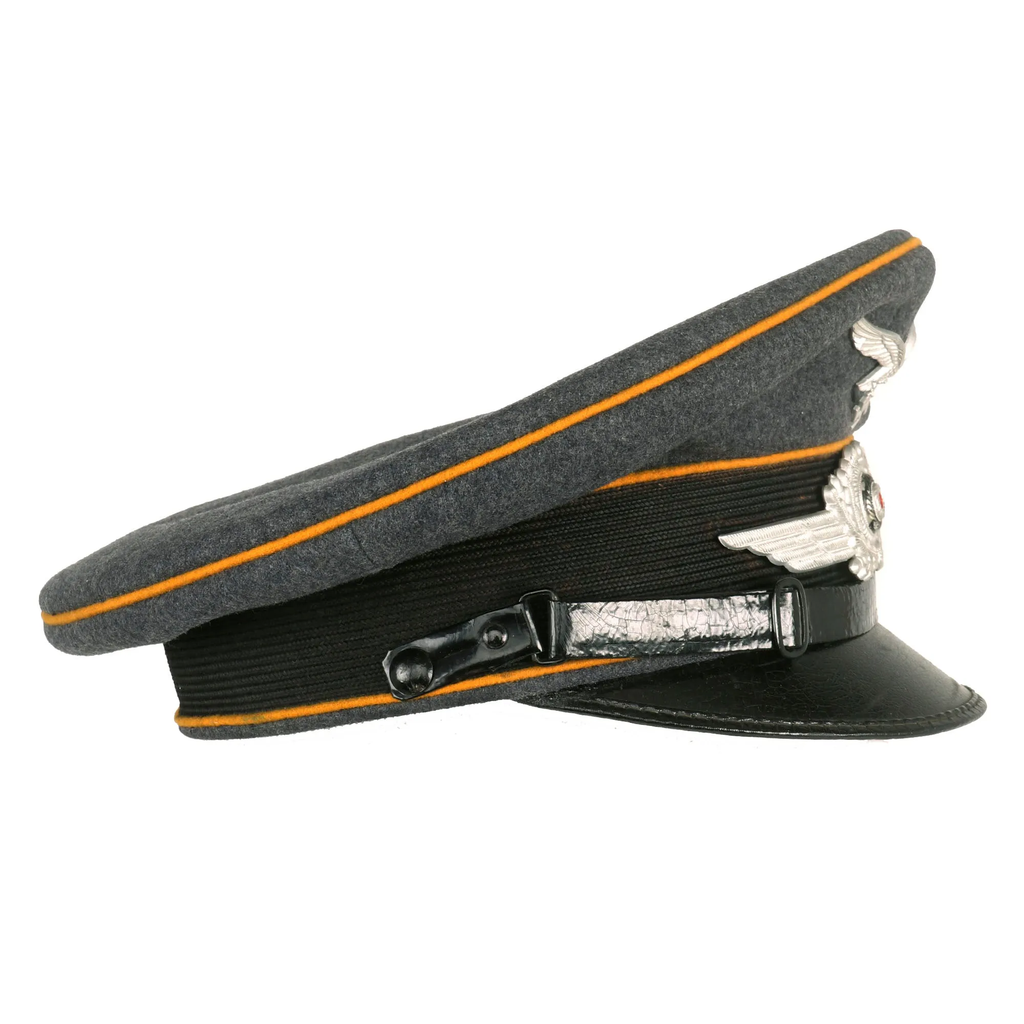 Original German WWII Unit Marked Luftwaffe Flight Branch EM/NCO Schirmmütze Visor Cap by Gebrüder Alm - size 57cm