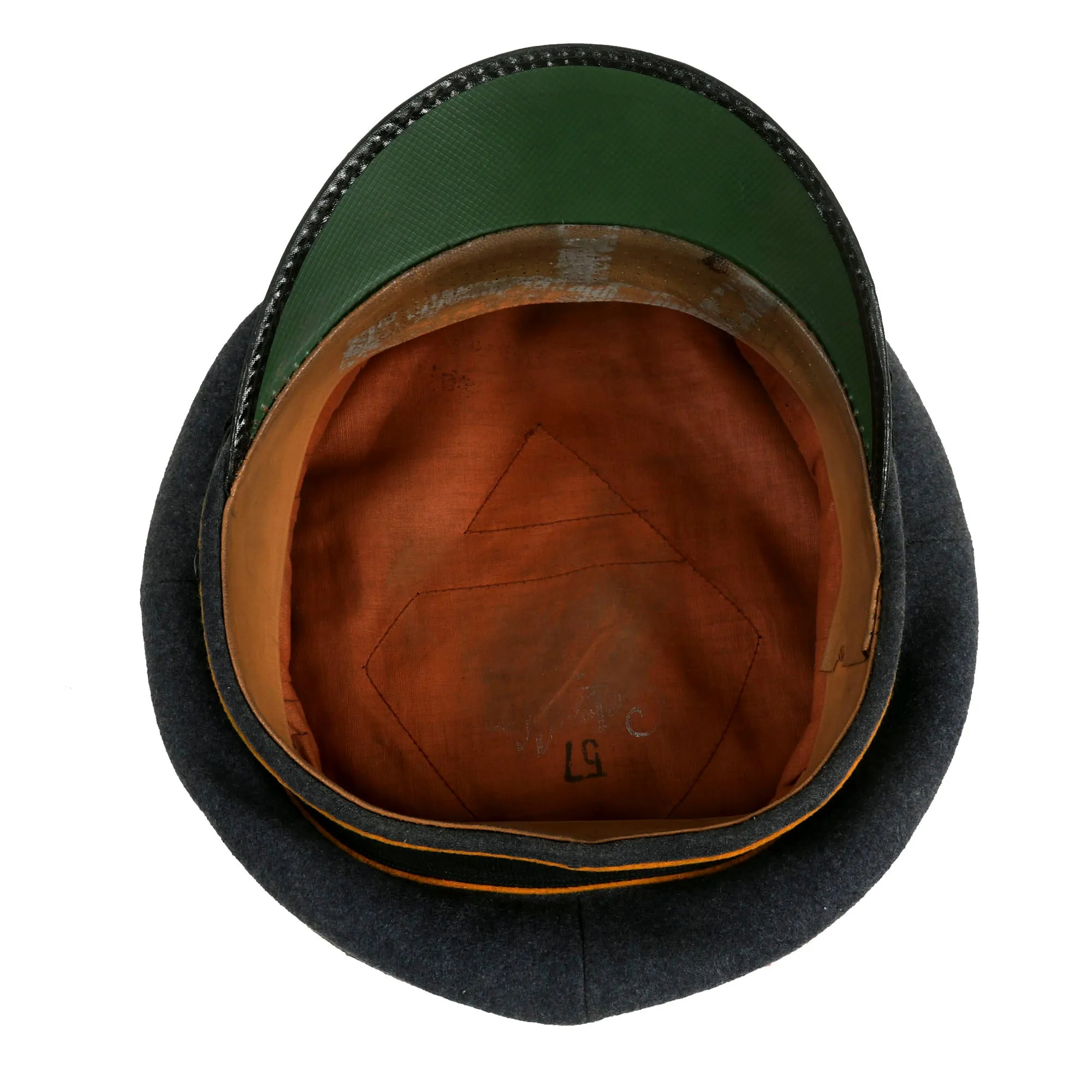 Original German WWII Unit Marked Luftwaffe Flight Branch EM/NCO Schirmmütze Visor Cap by Gebrüder Alm - size 57cm
