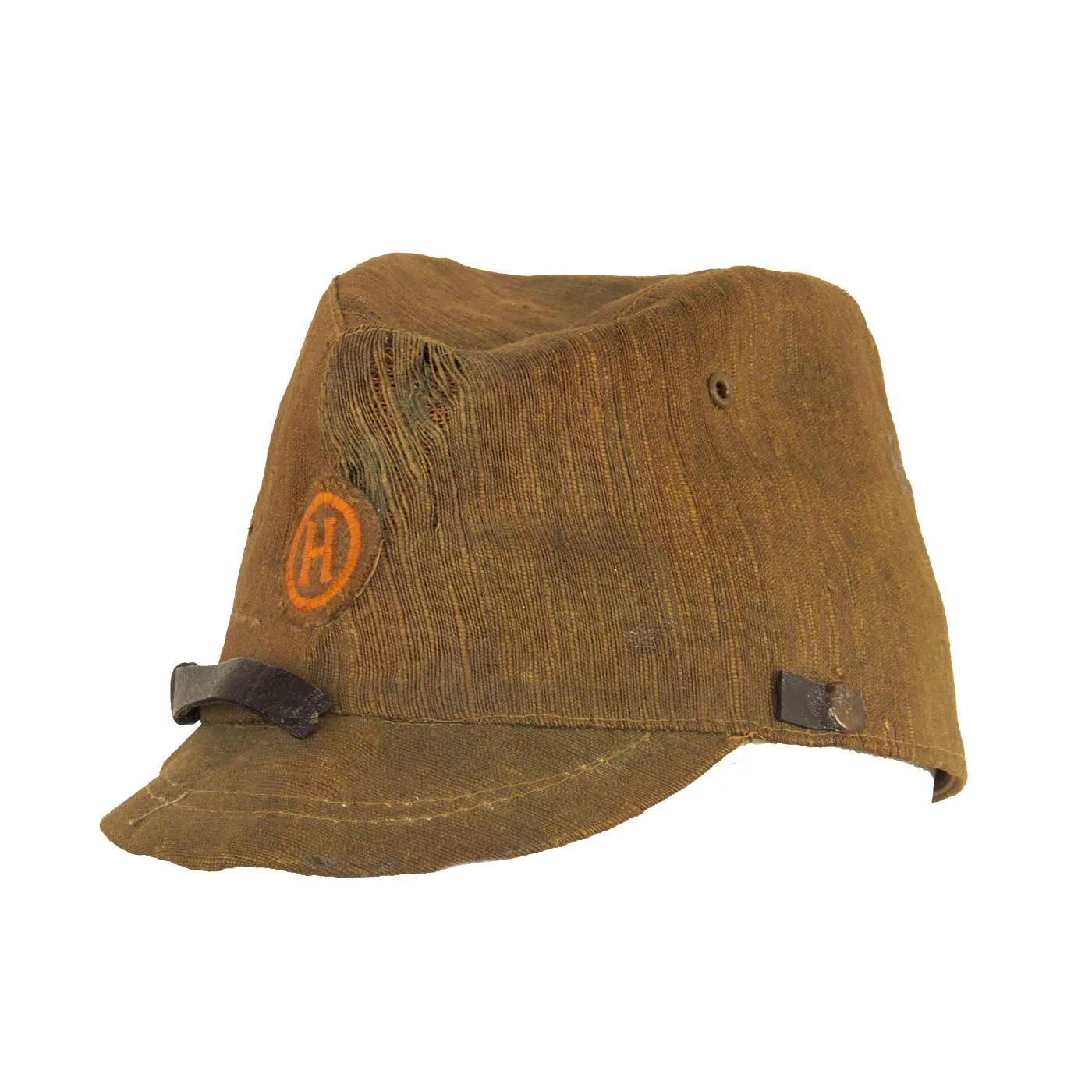 Original Japanese WWII Imperial Japanese Army Civilian Construction Unit Linen Forage Cap