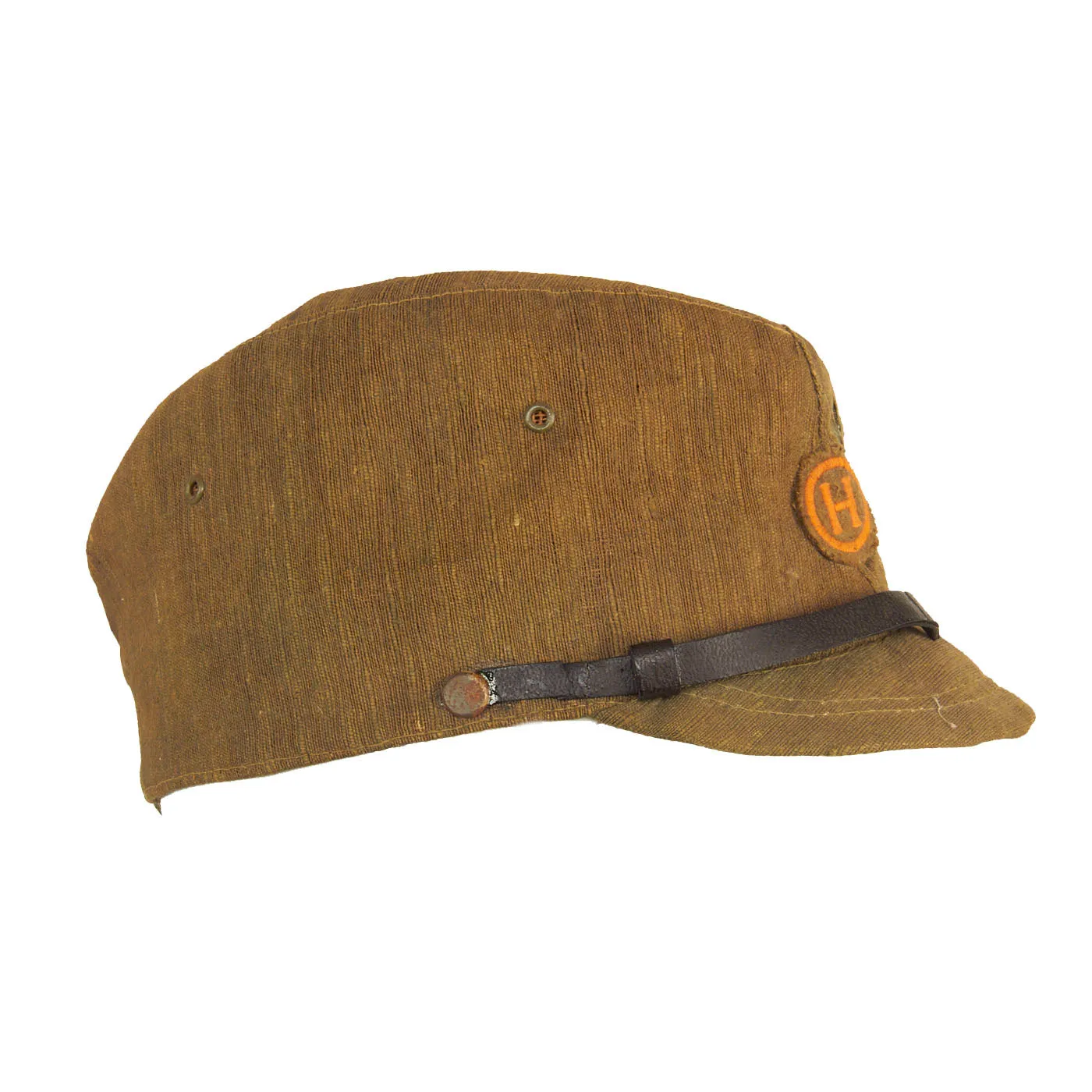 Original Japanese WWII Imperial Japanese Army Civilian Construction Unit Linen Forage Cap