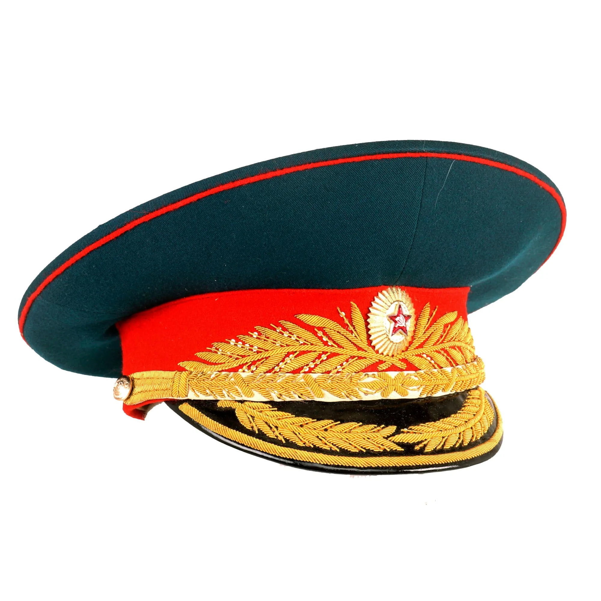 Original Soviet Russian Cold War Infantry General's Peaked Visor Hat Marked Москва (Moscow) - Size 56