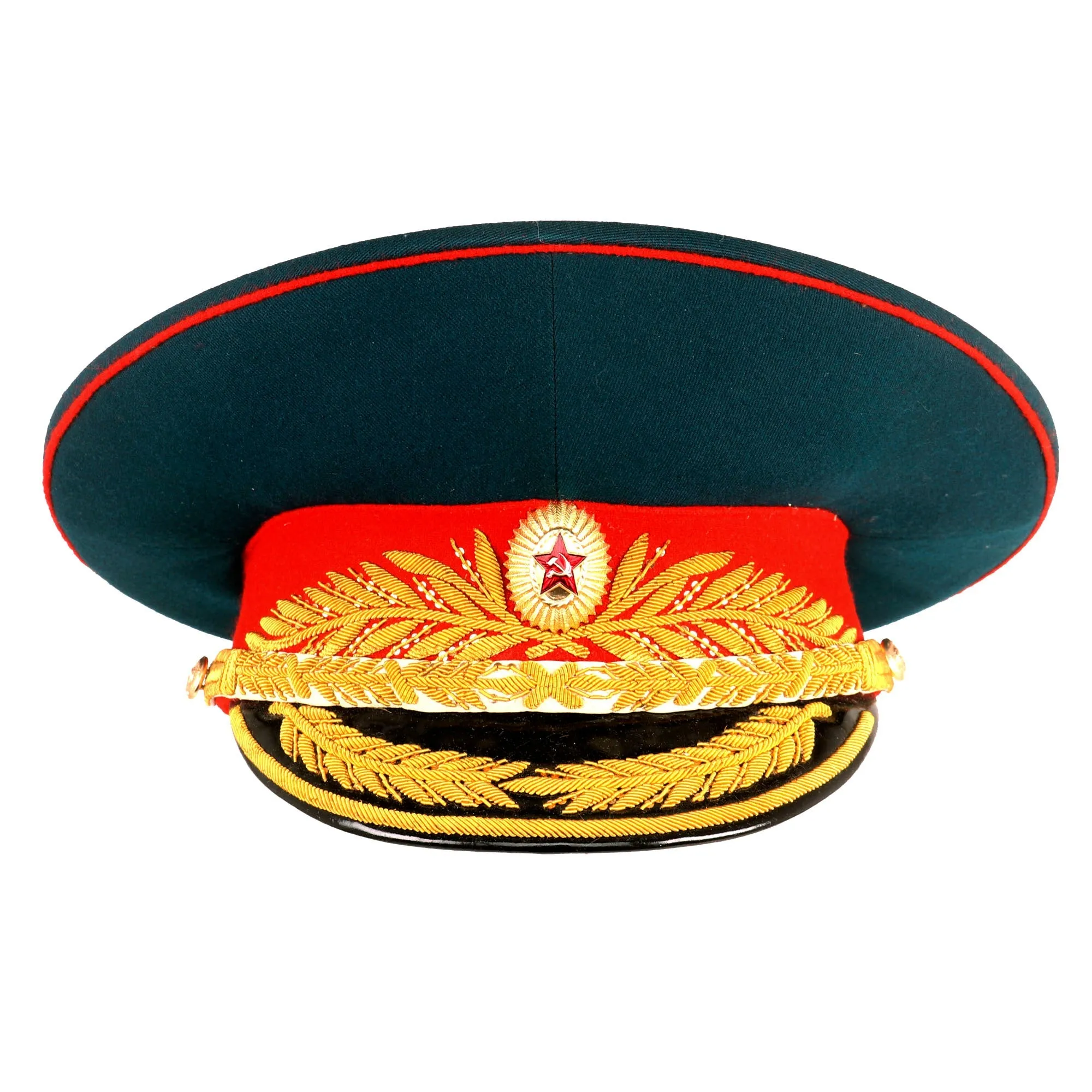 Original Soviet Russian Cold War Infantry General's Peaked Visor Hat Marked Москва (Moscow) - Size 56