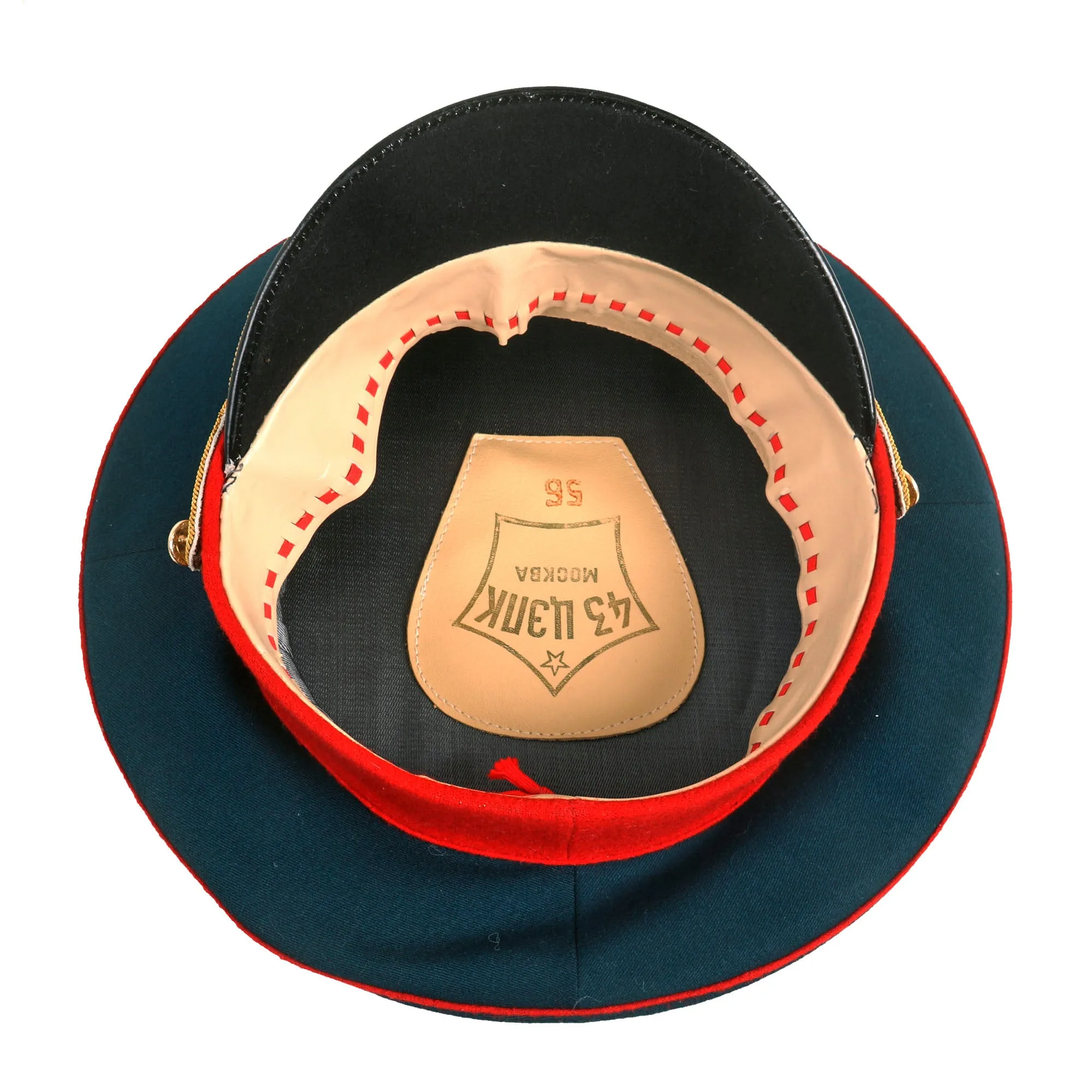 Original Soviet Russian Cold War Infantry General's Peaked Visor Hat Marked Москва (Moscow) - Size 56