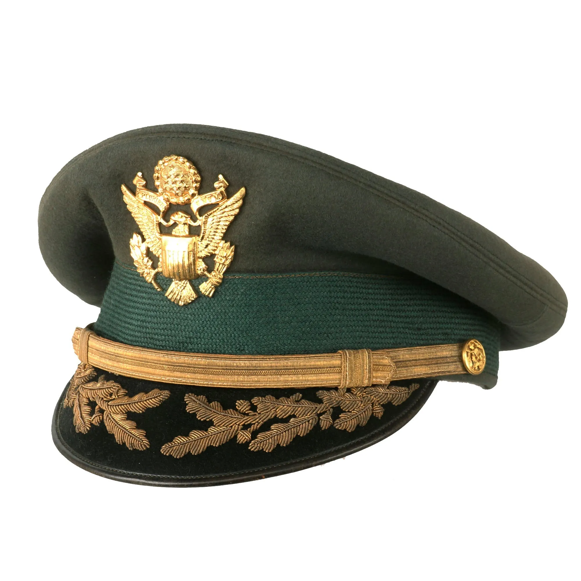 Original U.S. Vietnam War Era General Wallace Magathan Attributed “Green Service” Uniform Peaked Visor Cap by Luxenberg, New York - Commander US Army Security Assistance Command (March 1972 – July 1973)