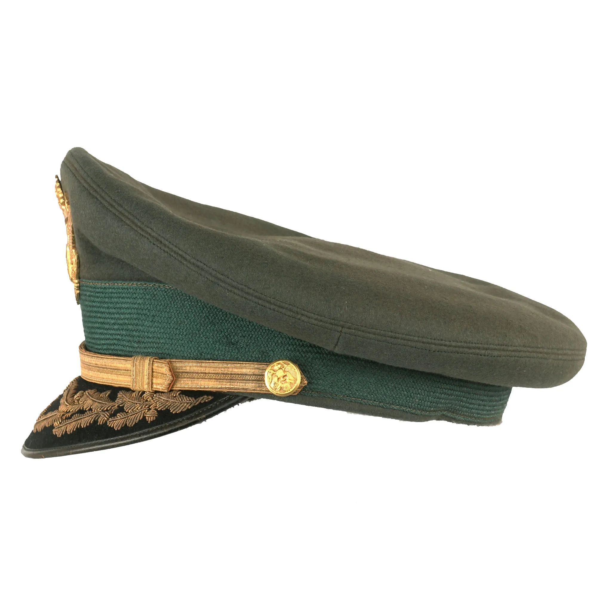Original U.S. Vietnam War Era General Wallace Magathan Attributed “Green Service” Uniform Peaked Visor Cap by Luxenberg, New York - Commander US Army Security Assistance Command (March 1972 – July 1973)