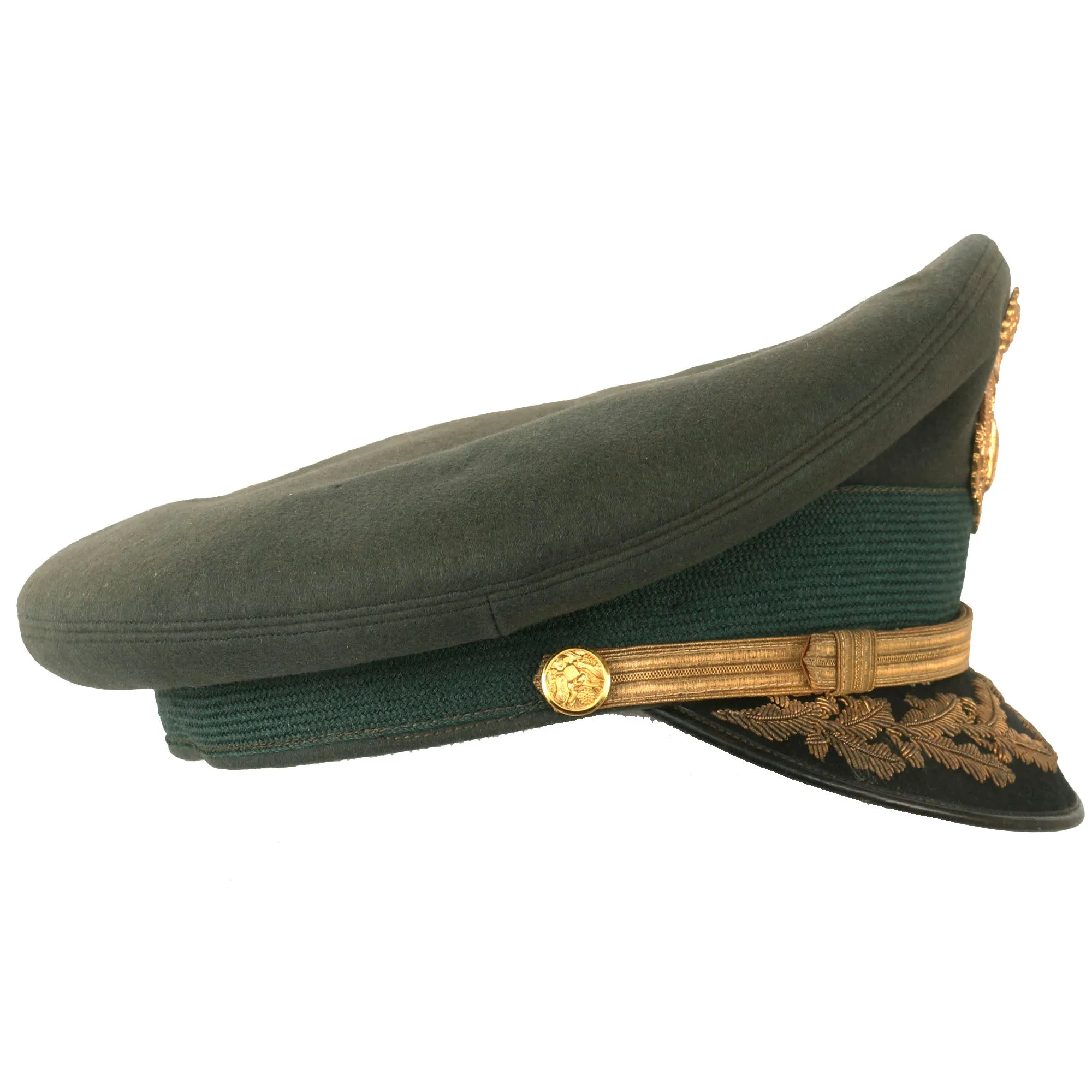 Original U.S. Vietnam War Era General Wallace Magathan Attributed “Green Service” Uniform Peaked Visor Cap by Luxenberg, New York - Commander US Army Security Assistance Command (March 1972 – July 1973)