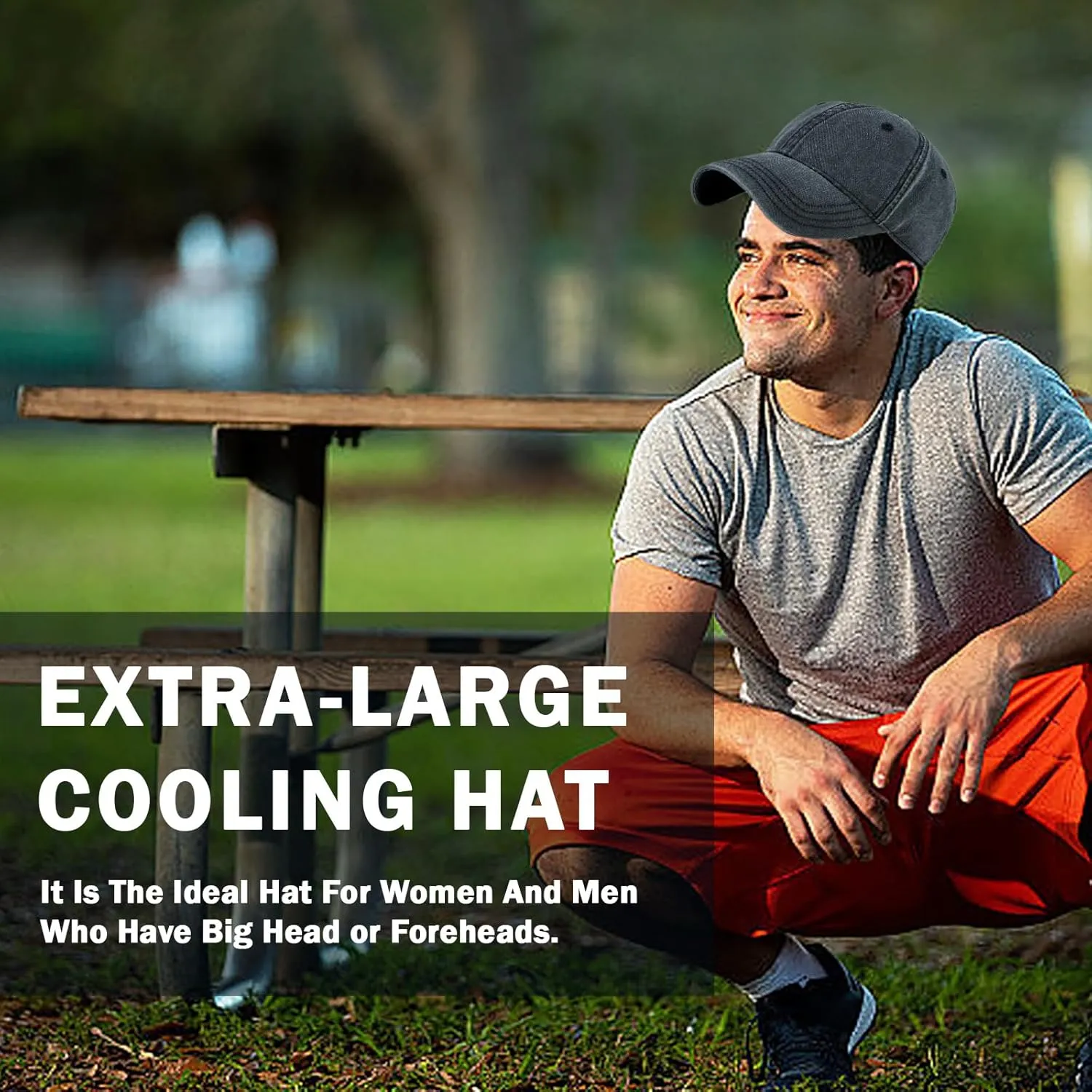 Oversized XL XXL 100% Cotton Basebal Cap Large Dad Washed Sport Cap Unconstructed Low Profilel Hat for Big Head(23.5"-25.5")
