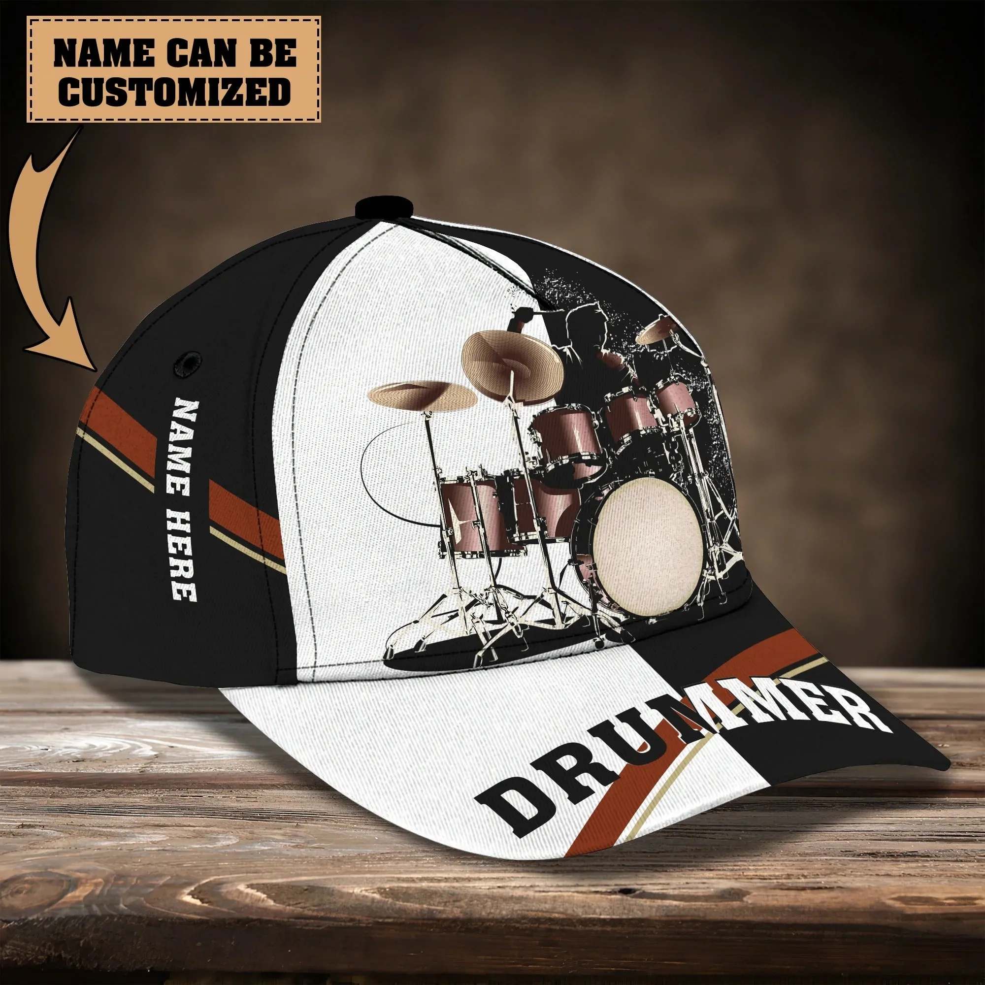 Personalized American Drummer Cap, 3D All Over Print Drum Cap Hat In Usa Flag, Gift To Drum Lover Drummer Gift