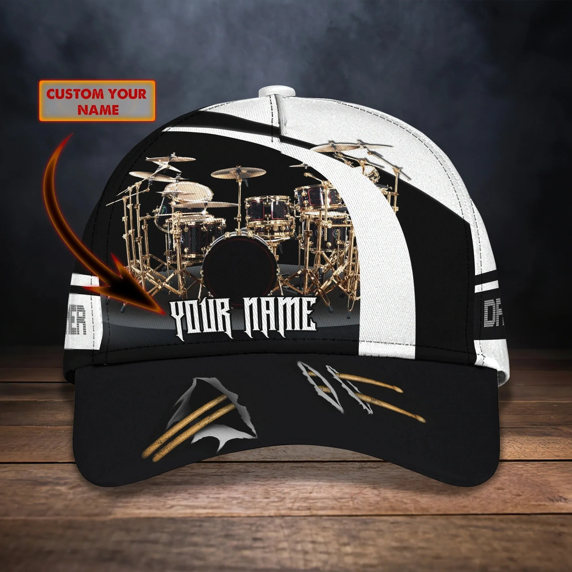Personalized American Drummer Cap, 3D All Over Print Drum Cap Hat In Usa Flag, Gift To Drum Lover Drummer Gift