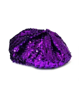 Sequin Beret - Purple