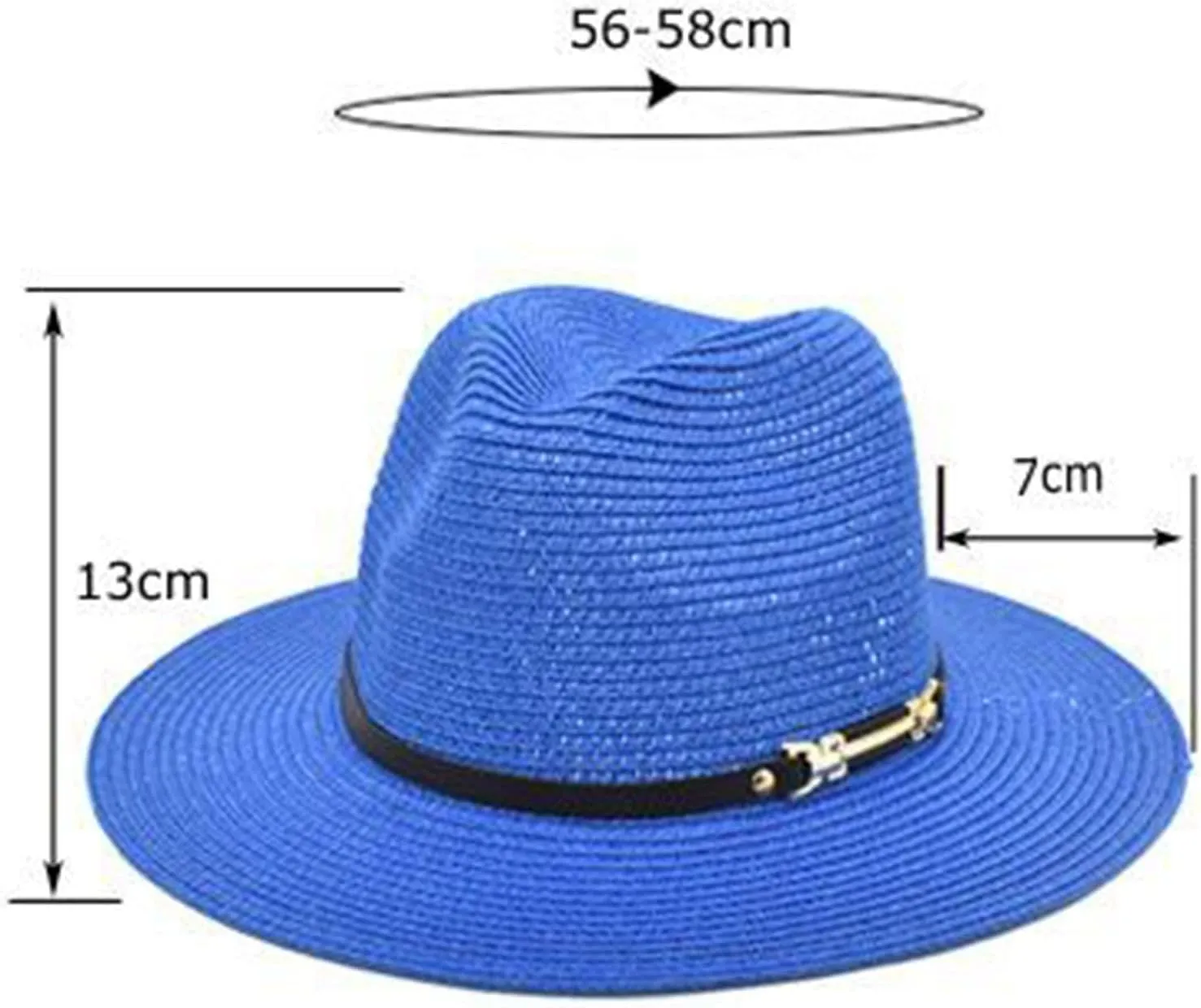 Short Brim Fedora Classic Solid Panama Cap for Men Fedora Panama Hat with Belt Buckle Birthday Men's Dress Hats