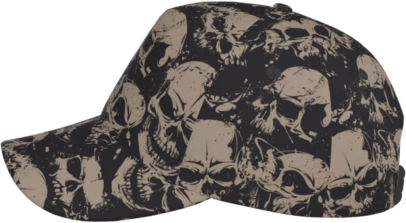 Skull Baseball Cap Adjustable Snapback Cap Men Sun Hat Cool Baseball Hats Halloween Cap for Outdoor