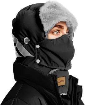 Sukeen Trapper Hats Windproof Winter Hat Water Repellent Warm Hat Lightweight Earflap Hat with Mask for Cold Snow Weather