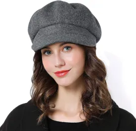 Sumolux Women Beret Newsboy Hat French Wool Cap Classic Autumn Spring Winter