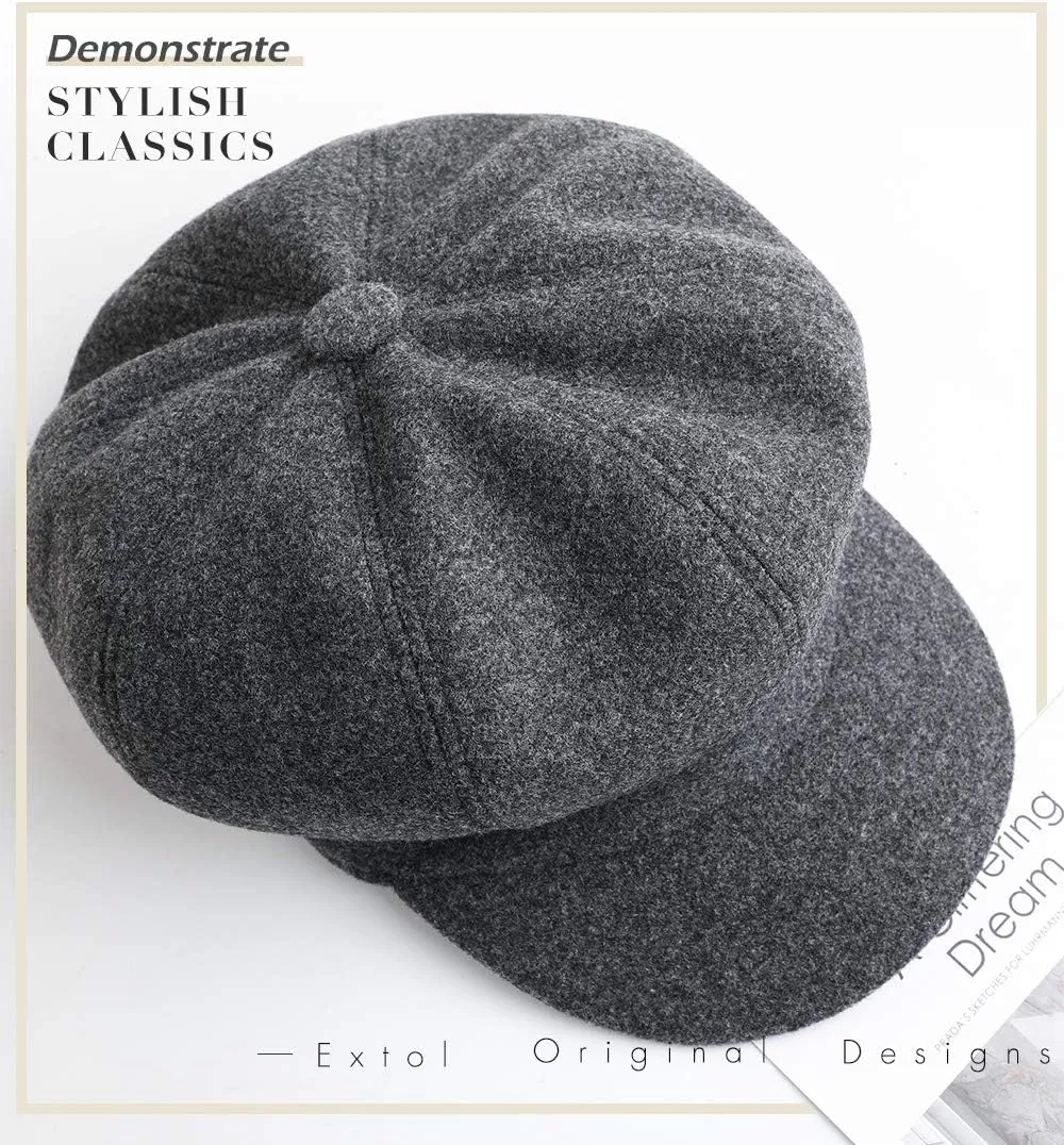 Sumolux Women Beret Newsboy Hat French Wool Cap Classic Autumn Spring Winter