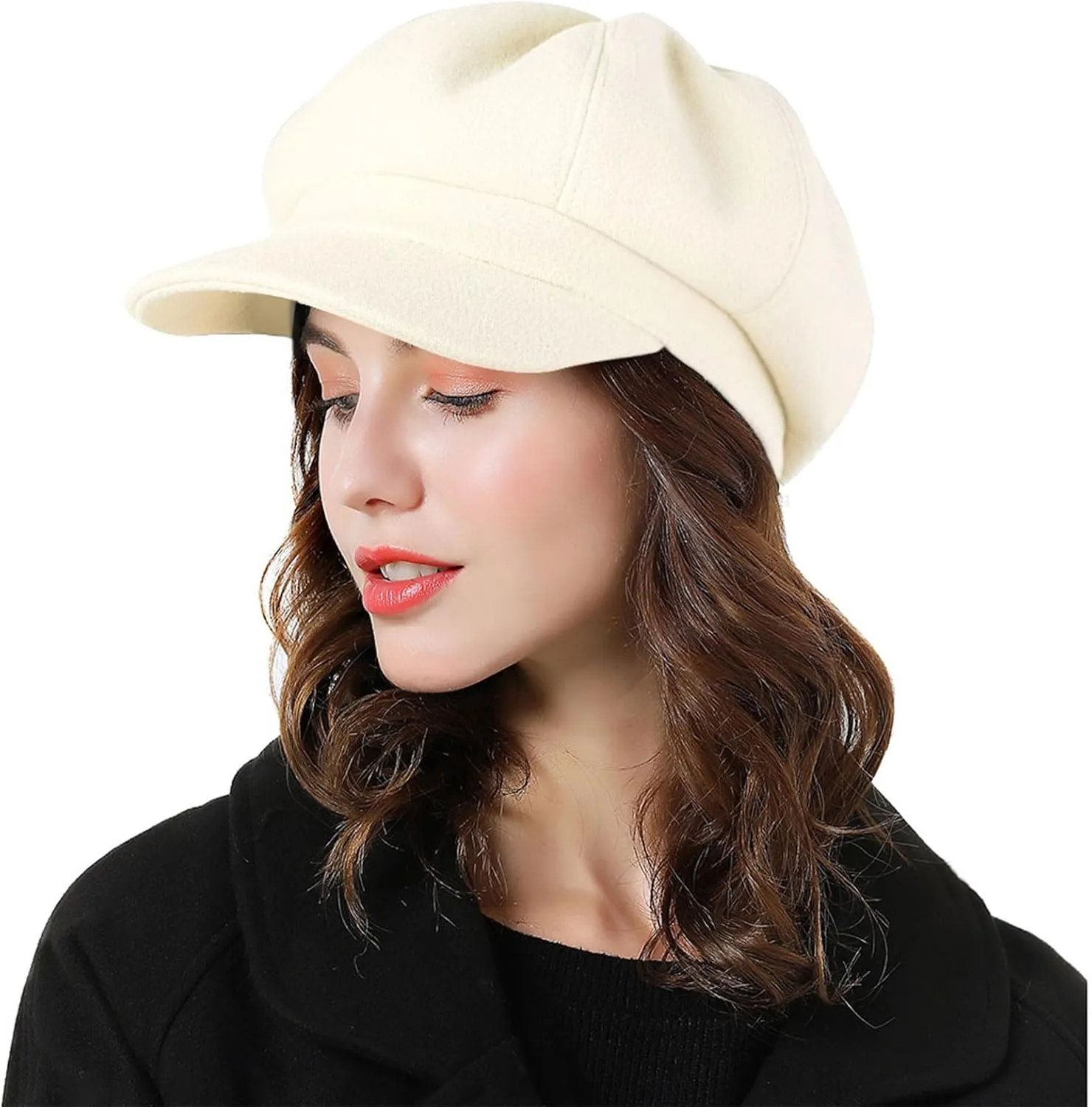 Sumolux Women Beret Newsboy Hat French Wool Cap Classic Autumn Spring Winter