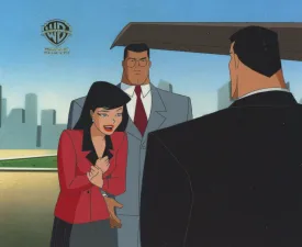 Superman the Animated Series Original Production Cel: Lois Lane, Clark Kent, and Bruce Wayne